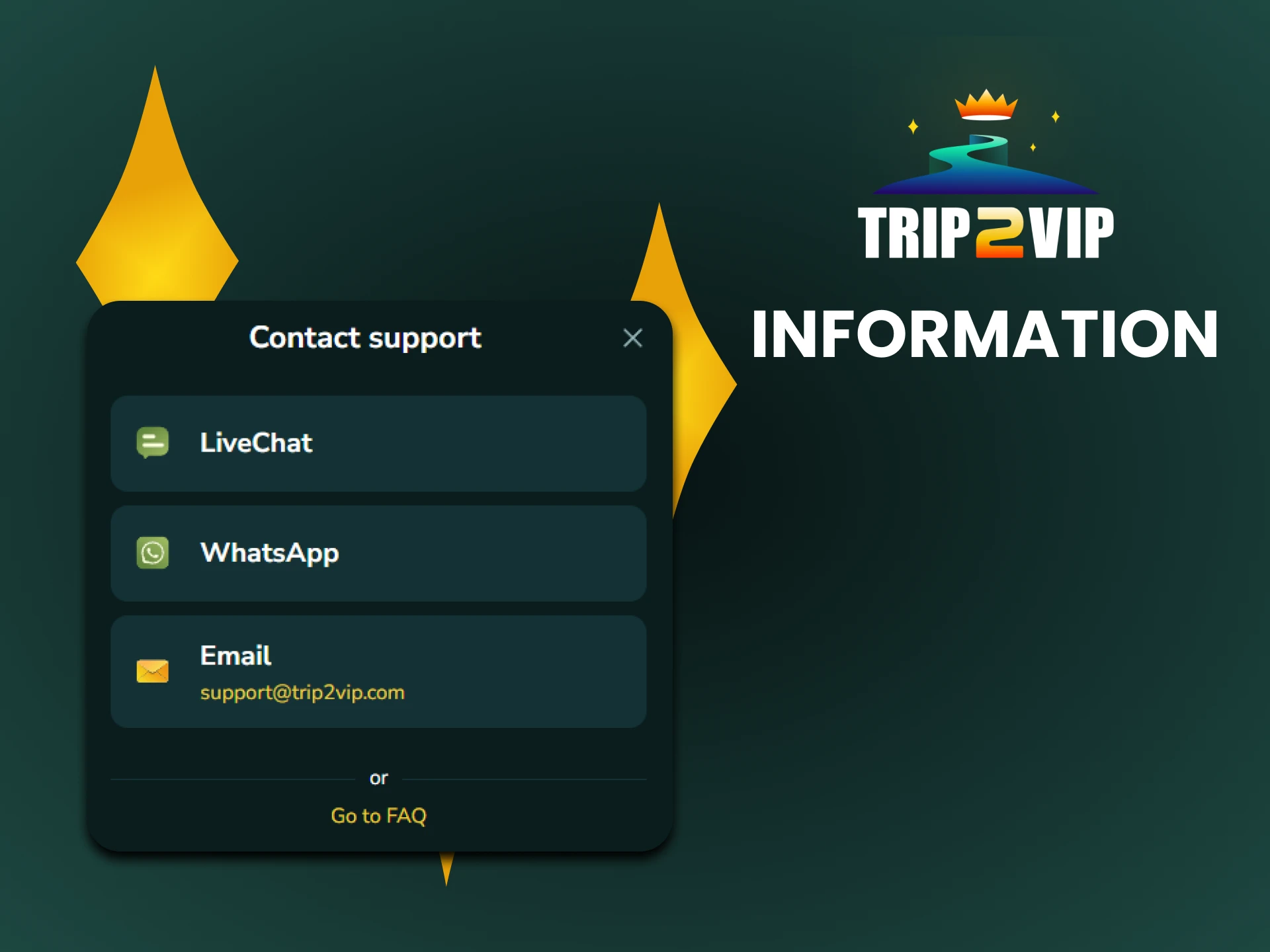 Learn about contacting the Trip2vip team.