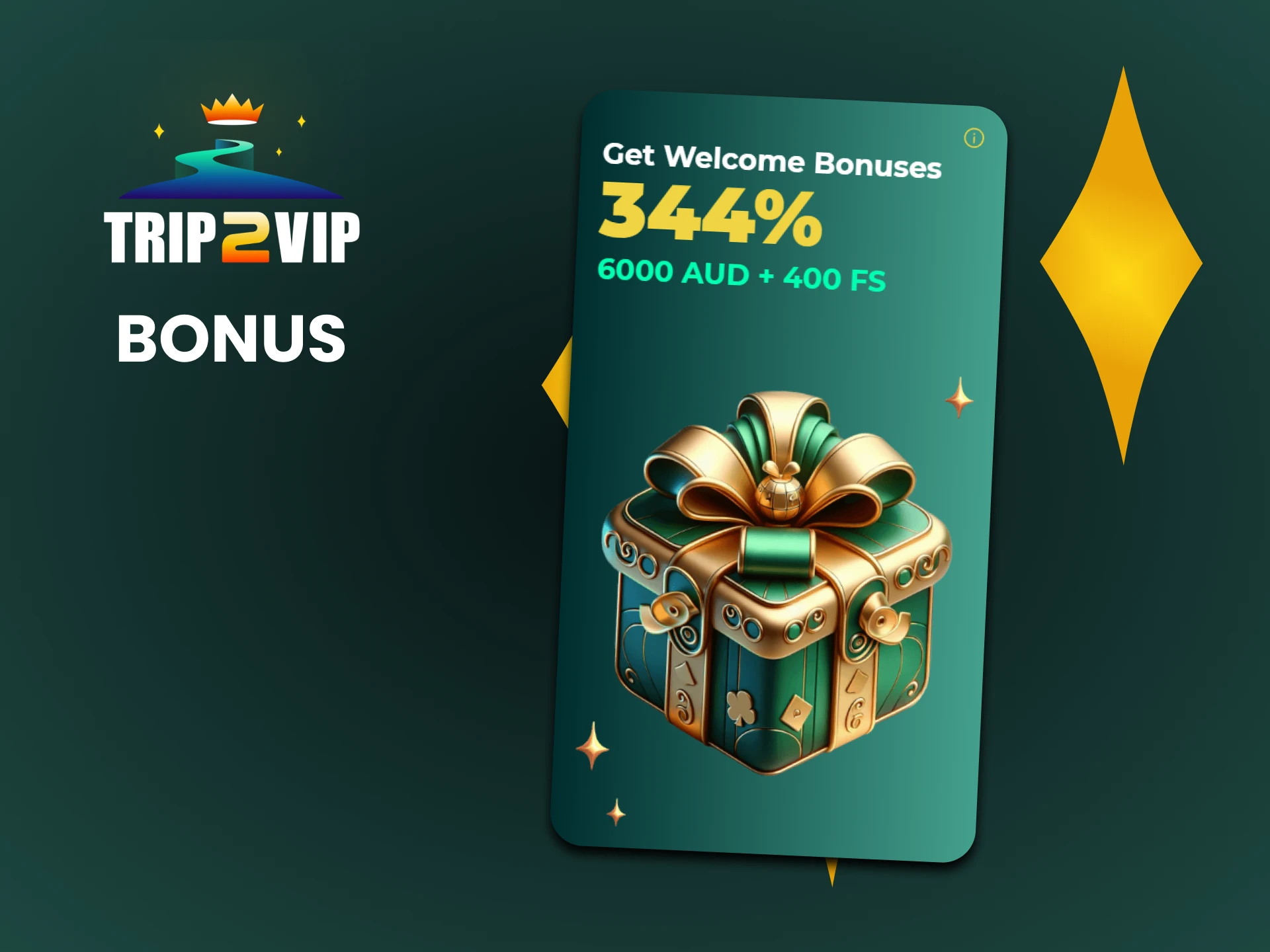 Trip2vip gives a bonus upon registration.